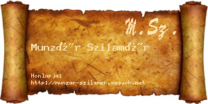 Munzár Szilamér névjegykártya